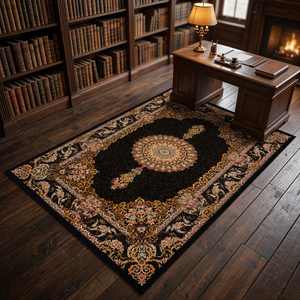 Alfombra de Seda Pura de Diseño, Hecha a Mano, Premium, Moderna, con Nudos Artesanales, Antideslizante y Lavable para Sala de Estar, Dormitorio u Hotel - Product Image 1