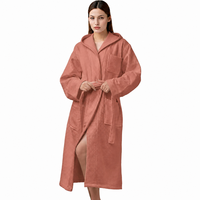 Peignoir léger en tissu gaufré pour hôtel et spa, avec capuche, unisexe, manches longues, respirant, vente directe usine