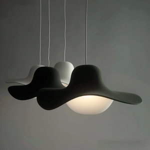 <b>Modern</b> Black White Wave Pendant <b>Light</b> Plastic <b>LED</b> Warm White 3500K Suspended <b>Ceiling</b> Lamp Large Size Living Room Use - Product Image 3