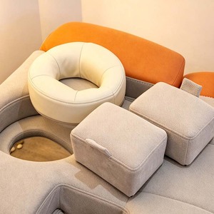 Lit de massage électrique inclinable en PVC matelassé diamant, style luxe léger et minimaliste moderne, pour thérapie des pieds, manucure, nettoyage des oreilles et pédicure - Product Image 2
