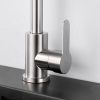 Robinet de lavabo en acier inoxydable 304, robinet de lavabo à trou unique, robinet mélangeur rotatif à 360 degrés, robinet de lavabo de salle de bain chaud et froid