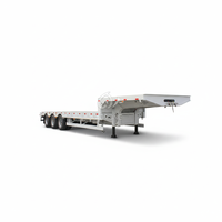 Semi-remorque surbaissée robuste pour véhicules lourds, 40-70 tonnes, 3 lignes, 6 essieux, dimensions 40 pieds, capacité 50 tonnes