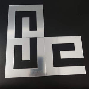 Acrylic Mirror Art Deco Square Set of 4 <b>Wall</b> <b>Stickers</b> Greek Key Meander Pattern Self Adhesive Removable Home Decor - Product Image 3