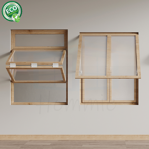 Wooden Grain Custom American Vertical Folding <b>Window</b> Thermal Break Aluminum Soundproof Windproof For Shop - Product Image 1