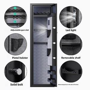 Armoire de rangement pour armes longues <span class=keywords><strong>Ilock</strong></span> GUNS1380 sur mesure à porte unique avec serrure électronique à code et empreinte digitale – Vente directe à l'exportation - Product Image 2