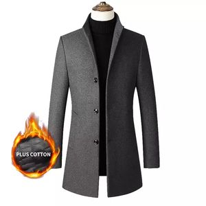 MF9002 nuovo Design stile britannico semplice autunno inverno <span class=keywords><strong>Trench</strong></span> sottile cappotto di lana da <span class=keywords><strong>uomo</strong></span> cappotto lungo in lana per gli uomini - Product Image 6