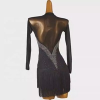 Robe de danse latine pour femmes, une pièce, à franges, Samba Rumba, costume de performance professionnel, compétition, groupe