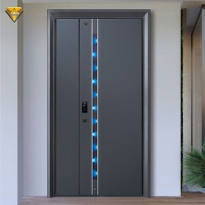 Portes battantes en <span class=keywords><strong>acier</strong></span> modernes pour l'intérieur <span class=keywords><strong>et</strong></span> le jardin, surface finie, caractéristiques de sécurité pour l'entrée principale, extérieur de la maison - Product Image 1
