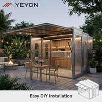 Ensemble de cuisine extérieure modulaire préfabriquée en acier inoxydable écologique Yeyon OEM pour villa, barbecue, toit pliant, personnalisable