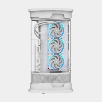 OEM Cylindrical Black White MATX Mid Tower Acrylic Computer Case for Desktop Gaming Supports 360 Water Cooling with Power Supply