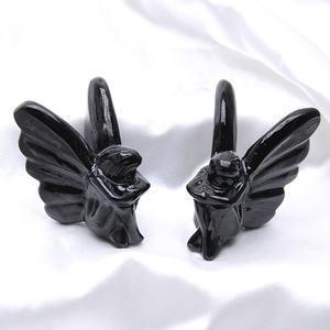 Vendita calda cristallo intaglio artigianato cristallo <span class=keywords><strong>nero</strong></span> ossidiana cristallo farfalla fata per regali decorazione della casa - Product Image 2