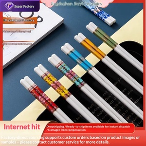 Palillos de Cerámica Jingdezhen 2025, Nuevos, de Alta Gama, Resistentes al Moho, con Esmalte de Alta Temperatura, Color Porcelana, para una Persona - Product Image 1