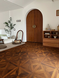 Suelo de Madera de Roble Blanco Pulido, Tarima Compuesta, Clasificación de Superficie AB, para Sala de Estar - Product Image 4