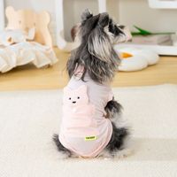 T-shirt pour chien en polyester soie glacée anti-UV, léger, respirant, toutes saisons, motif ours 3D, style décontracté