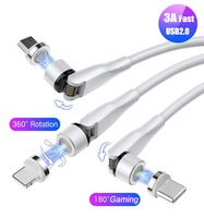 WIK-HT 3A 2.0 veri hızlı oyun 3 in 1 araç şarj mıknatıs Usb kabloları 540 manyetik kablo