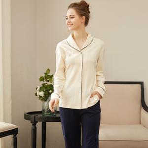 <span class=keywords><strong>Pigiama</strong></span> Elegante da <span class=keywords><strong>Donna</strong></span> in Due Pezzi, <span class=keywords><strong>Cotone</strong></span> <span class=keywords><strong>Interlock</strong></span>, Maniche Lunghe, Abbigliamento per Casa e Relax - Product Image 3