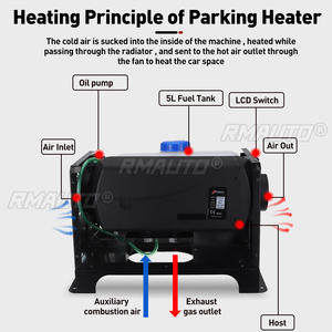 Calentador de Estacionamiento para Automóviles Diésel de 12V, Todo en Uno, 5KW-8KW Ajustable para Camiones, Autocaravanas, Barcos, Autobuses + Interruptor con Pantalla LCD + Control Remoto - Product Image 3
