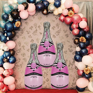 Matte 3 rosa per bottiglia di Champagne palloncini spessi palloncini lettera palloncini per la festa della mamma sposa essere laurea capodanno cinese - Product Image 2