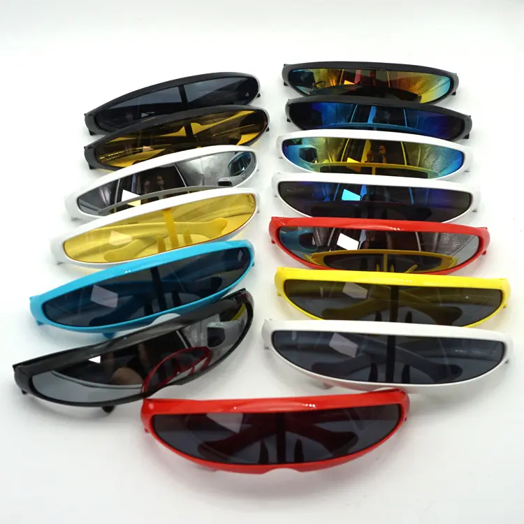 Wholesale personality laser space robot one-piece mercury lens sunglasses women men eyewear shade sun glasses custom goggles
