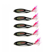 Leurre de pêche Synnex en forme de cuillère avec hameçon triple, leurres rotatifs en métal, taille personnalisable, yeux 3D