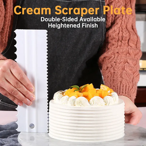Usine crème rayure bord peigne grands outils de <span class=keywords><strong>cuisson</strong></span> acrylique gâteau plus lisse peignes en dents de scie glaçage crème au beurre <span class=keywords><strong>grattoir</strong></span> pour gâteaux - Product Image 2