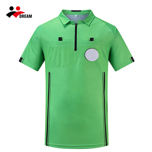 Factory Wholesale <strong>Polyester</strong> Sublimated Quick Dry Quarter Zip Soccer Polo Referee Jersey Custom logo Men Football Referee <strong>Shirt</strong> - Product Image 6