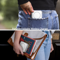 Chargeur sans fil magnétique pliable à charge rapide avec lumière nocturne et support pour iPhone, montre, ordinateur portable, téléphone portable