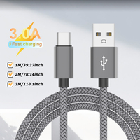 Câble de données USB-A vers Type-C 10W avec un design unique en nylon tressé durable, adapté aux appareils Android et iPhone
