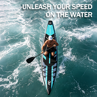 Planche de SUP gonflable de 14 pieds, nouvelle conception de planche de paddle pour la course et les longues distances