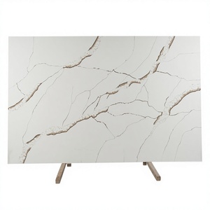 FREE SAMPLE 100% VIETNAM Quartz Calacatta Thunder Big Slab-Modern Kitchen Hotel & Table Top Countertop with 3D Model Design - Product Image 1