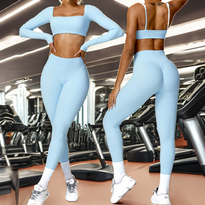 Conjunto Deportivo de 2 Piezas para Yoga, de Cintura Alta, Secado Rápido, Ligero, Estampado, Ajustado, para Tallas Grandes, Transpirable, para Correr - Product Image 2