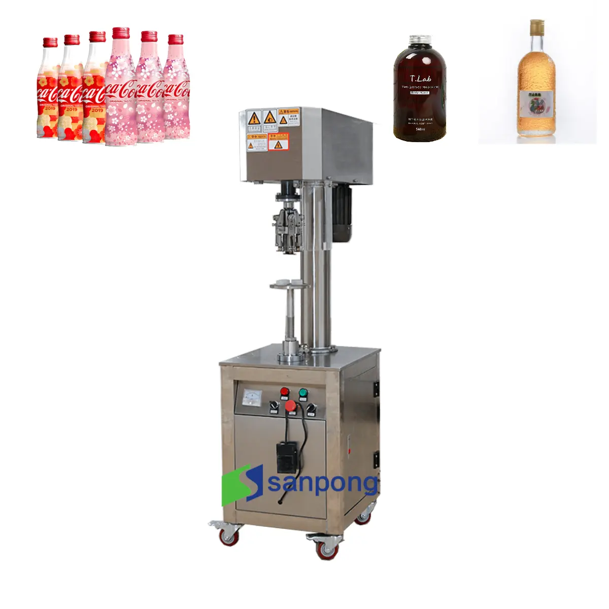 Tappatrice semiautomatica twist off per sistema di confezionamento di bottiglie di vetro phial/beer