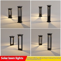 Lampe de pelouse LED d'extérieur moderne étanche solaire cour jardin IP65 corps en aluminium simple petite taille garantie de 3 ans Dimmable