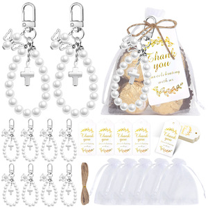 Recuerdos de Boda para Invitados, Llaveros de Perlas con Forma de Ángel, Tarjetas de Agradecimiento, Bolsas de Organza, Regalos y Decoraciones para Despedida de Soltera - Product Image 1