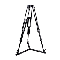 Kit de trépied vidéo professionnel E-IMAGE EG15A2 avec tête fluide à contrepoids à 9 niveaux et trépied en aluminium de 100 mm