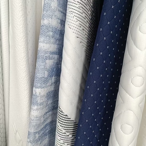 高品质空气层涤纶面料 蓝色提花圆点图案针织面料，用于床垫 - Product Image 4