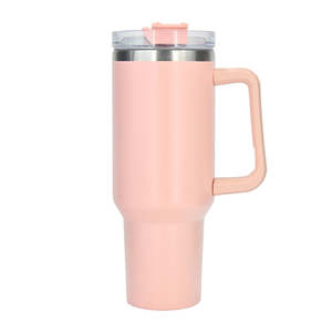 Gobelet de voyage isotherme en acier inoxydable 304 de 40 oz avec logo personnalisé, couvercle à poignée et paille, style américain, en stock pour usage domestique, expédition depuis l'entrepôt américain - Product Image 6