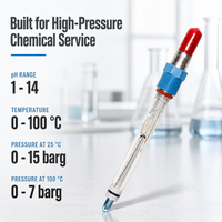 Sonde pH pour process chimiques ACpH4262 120mm 1-14 pH 100°C 15 bars Connecteur VP PT1000 ATC Sonde en verre Haute Précision Qualité de l'eau