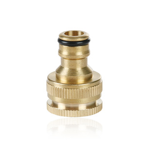Conector de agua de latón de 1/2 pulgada, adaptador de grifo de conexión rápida para mangueras de plomería - Product Image 1