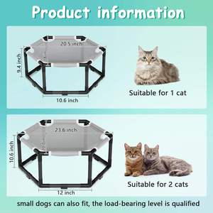 Hexagon Raised Elevated Cats Swing Hammock Bed Pets Chair with Breathable Fabric &amp; Anti-Slip Block for Large to <strong>Small</strong> Kitty <strong>Cot</strong> - Product Image 5