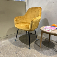 Fauteuil de salle à manger moderne de luxe en velours, ambiance romantique, siège moelleux, chaise de loisirs pour salle à manger