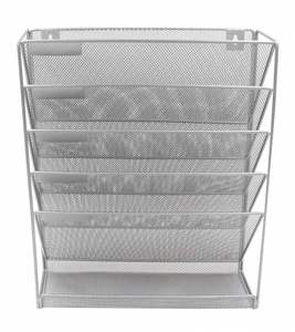 <b>Wall</b> Mounted Black 6 Compartments Hanging Metal Magazine Document Holder File Organizer - Product Image 2