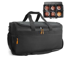 Sac de football pouvant contenir 6 ballons de football de taille officielle, 6 compartiments, porte-ballons avec séparateurs, étui organisateur à ouverture supérieure avec bandoulière - Product Image 1