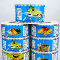 Autocollants en rouleau personnalisés en vinyle holographique, résistants à l'huile et à l'eau, pour étiquettes de viande, aliments congelés, confitures, pizzas, snacks, bocaux en verre et bouteilles