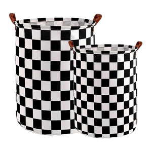 Cesta de <span class=keywords><strong>ropa</strong></span> <span class=keywords><strong>sucia</strong></span> de lino y algodón de tela plegable transfronteriza, cesta de almacenamiento <span class=keywords><strong>para</strong></span> dormitorio de niños, asa de cuero <span class=keywords><strong>para</strong></span> lavandería <span class=keywords><strong>infantil</strong></span> - Product Image 1