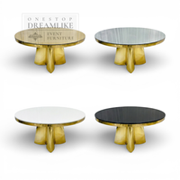 Table à manger ronde de luxe en acier inoxydable avec plateau en verre trempé pour hôtels, mariages et événements - Mobilier d'hôtel contemporain