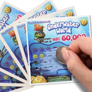 Cartes à gratter personnalisées imprimées par le fabricant, impression offset, tickets de loterie à gratter gagnants - Product Image 1