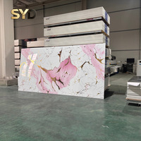 Panneau mural décoratif intérieur en PVC marbré UV à motif 3D avec designs personnalisés