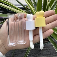 Coeur Forme Ronde Couvercle 6ML Bouteille Transparente Brillant À Lèvres Conteneur Rechargeable Vide Rouge À Lèvres Tube Lip Glaze Bouteille