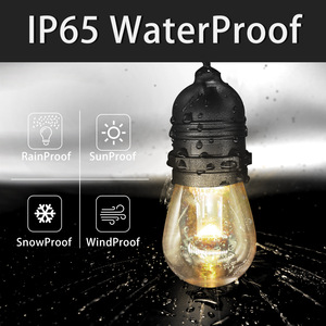 48ft 15 bóng đèn Patio đèn S14 shatterproof RGB <span class=keywords><strong>LED</strong></span> bóng đèn ngoài trời không thấm nước chuỗi đèn treo đèn chuỗi cho Giáng sinh - Product Image 3